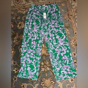 NWT Lilly Pulitzer L Allena knit Palazzo Pants Brazilian Salty Green Purple New